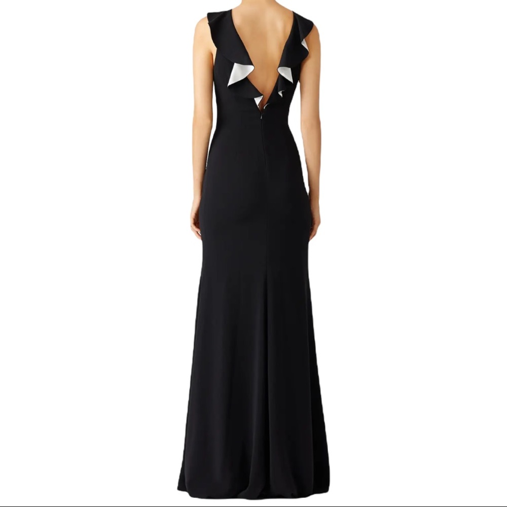 Badgley Mischka sleek ruffle gown maxi Dress